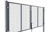 Torado® Drehtor 2 flügelig Flügeltor 3m breit anthrazit für Gartenzaun Doppelstabmatten...