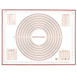 Bäcker & Lecker Silikonmatte Backmatte Groß 80 x 60CM Antihafte Rutschfeste Backunterlage...