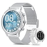 AIMIUVEI Smartwatch Damen mit Telefonfunktion Bluetooth 5.1, Diamond Love, 1.32 Zoll HD Armbanduhr,...