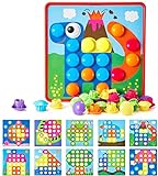 Geekper Mosaik Steckspiel ab 2 3 4 Mosaik Steckspiel für Kinder Steckspielzeug Kinderspielzeug...