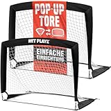 NET PLAYZ - 2er Set faltbar Fussball Tor - 120 x 90 x 90 cm - Fußballtor Pop Up für Garten -...