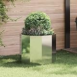 Qnhdfrt Pflanzkübel Silber 60 cm verzinkter Stahl Hochbeet Balkon Garten Terrasse einfache Montage...