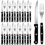 TW24 Steakbesteck 24tlg. für 12 Personen Steakmesser Steakgabel Set Grillbesteck Messer Gabel...