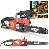 HECHT Kettensäge Elektro mit 2400 Watt Power – 45,8 cm Schwert – Soft-Start-System –...