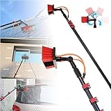 Fensterreinigungsstange, ausziehbare Teleskopstange für Wintergartendächer, 35 cm Bürstenkopf,...