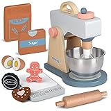 Spielen Küchenzubehör Holz Mixer Set Pretend Play Food Sets für Kinder Rollenspiel Spielzeug für...