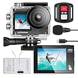 Exprotrek Action Cam,4K 30fps Ultra HD, 30m 100Fuß wasserdichte Unterwasserkamera, WiFi, 70°-170°...