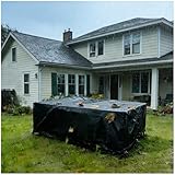 Outdoor Gartenmöbel Abdeckung Wasserdicht Schwarz 185x180x60cm/LxWxH 420D Oxford Gewebe Anti-UV...