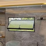 Sliding Window, Rectangle, Rotating Opening Made of Aluminium, Flush-Mounted Clear Tempered Glass...