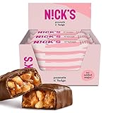 NICKS Keto Riegel Peanuts n fudge, Schokolade Erdnüsse Karamell Snacks, 175 Kalorien, 3,9 Net...