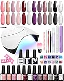 Phoenixy 12 Farben U V Nagellack Set mit Lampe Gel Nägel Set Gelnägel Starterset Geschenk Für...