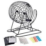 Bingo Ball Cage - Deluxe Bingo Lottery Ball Machine | Curved Lock Lotterie Spinner für Feiern,...