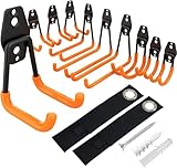 Kitmiido 12er Set Wandhaken für Garage | Schwerlast Doppelhaken | Platzsparende Aufbewahrung für...