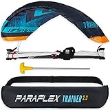 Wolkenstürmer® Paraflex Trainer 3-Leiner Lenkmatte 2.3 (türkis) - Flugfertiger Kite Drachen 230cm...