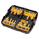 DEWALT 12-tlg. Hartmetall Fräser-Set (mit Anti Kickback Design, Premium Stahlkörper, HM...