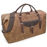 Reisetaschen Herren Leder Wasserdicht Canvas Weekender Tasche Großen Kapazität Reisetasche Unisex...