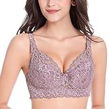 V Ausschnitt BH Damen - Komfort Tief V BH Damen Buttrig Glatter Bustier Mittlere Unterstützung Yoga...