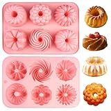 Gugelhupfform Silikon Klein Backformen Praktische 2 Stück, Silikon Gugelhupf Form Wiederverwendbar,...