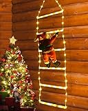 Geemoo LED Weihnachtsmann Leiter Lichterkette - 0.75M LED Weihnachtsbeleuchtung Strombetrieben mit...