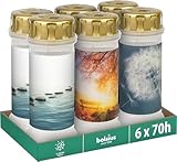 Bolsius Grablicht - mit Motiv - Nr. 6 - Set 6 Stück - Länge Brenndauer - Trauerkerze &...