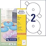 AVERY Zweckform L7676-100 selbstklebende CD-Etiketten (200 blickdichte CD-Aufkleber, Ø 117mm auf...