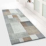Floordirekt Teppich-Läufer Lucano 80 x 200 cm, Braun - Moderner Wohnteppich für Flur, Küche,...