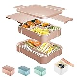 CALIYO Lunchbox Erwachsene & Kinder, 1550ML Auslaufsicher Bento Box,Brotdose Kinder mit...