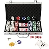 display4top Pokerkoffer, Laser Pokerchips Poker 12 Gramm, 2 Karten, Händler, Small Blind, Big Blind...