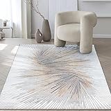 the carpet Mila Teppich – moderner Kurzflor Wohnzimmerteppich mit 3D Hoch-Tief-Effekt, Glanzfaser...