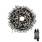 JRUKM Lichterkette außen und innen,100M 1000 Led Lichterkette IP44 wasserdicht, 8 Beleuchtungsmodi...
