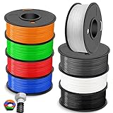 SUNLU ABS Filament Bundle Mehrfarbig, Stark ABS 3D Drucker Filament 1.75mm, 0.23kg/Spule,8 Packung...
