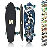 MAXOfit Longboard Atlantis No. 7 - kompaktes Cruiser Board mit stabilem Deck und mittelweichen...