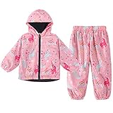 LZH Jungen Mädchen Regenmantel, wasserdichte Kapuze Jacke Mantel Hose Anzug 2PCS Sets