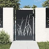 Refined Gartentür mit Gras-Design, Abschließbar Hoftor Eingangstor für Garten Terrasse, Tor...