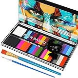LOPHE Kinderschminke, 10 Farben Gesichtsfarbe Kinderschminke Set Mädchen, Waschbar Face Paint...
