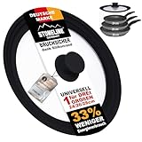 STONELINE 3 in 1 Universaldeckel für Töpfe und Pfannen mit 24/26/28 cm Universal Glasdeckel mit...