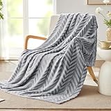 Whale Flotilla Kuscheldecke mit Chevron Muster 130x150 cm, Warme Sofadecke Wohndecke Superweiche und...