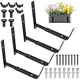 4 Stück Blumenkastenhalterung, Blumenkasten Halterung Balkonkasten Halterung, 15-30cm Verstellbarer...