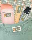 melu kids® Namensaufkleber für Kinder - Kleidung & Gegenstände (60 Stück) Kita/Schule -...