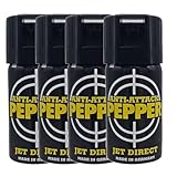 4 Dosen Pfefferspray Anti Attack Pepper Jet mit je 40 ml Tierabwehr Legal Verteidigungsspray -...