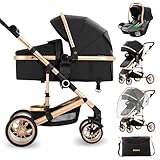 Blahoo 3 in 1 Kinderwagen Kombikinderwagen,Baby-Kinderwagen für Neugeborene,faltbare...