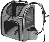 pecute Haustier Rucksack mit Netzfenster, Tragbare und Faltbare Katzentasche, Atmungsaktive und...