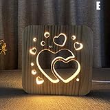 BAJIE Schreibtischlampe, LED, energiesparend, Hundepfotenform, Holzschnitzerei, ausgehöhlt,...