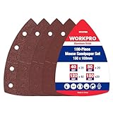 WORKPRO 100 Stück Schleifpapier Dreieckschleifer, Klett Schleifblätter Delta 105 x 152mm Set für...