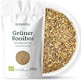 Grüner Rooibostee Bio 200g (100 Tassen) | Grüner Rotbuschtee ohne Thein und nicht Fermentiert in...