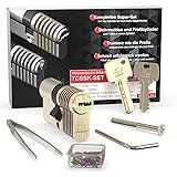MULTIPICK 2-in-1 Trainingzylinder Set - [inkl. 50-tlg. Pinning-Kit] Lockpicking Dietrich - Lock...