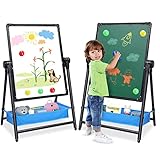 Arkyomi Kinder Tafel Staffelei Metall Kindertafel Doppelseitige Whiteboard Und Kreidetafel...