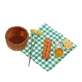 Hohopeti 1 Set Mini Brotkorb Heimdekoration Miniatur Picknick Brot Set Heimbedarf Puppenhaus...