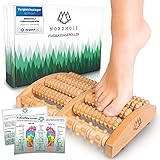 NORDHOLZ® Fußmassageroller Holz zur Stressreduzierung und Entspannung durch Triggerpunkt-Therapie...