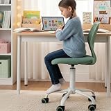 FurnitureR Kinder Schreibtischstuhl, höhenverstellbarer Drehstuhl mit kleinem Loch Rückenlehne...